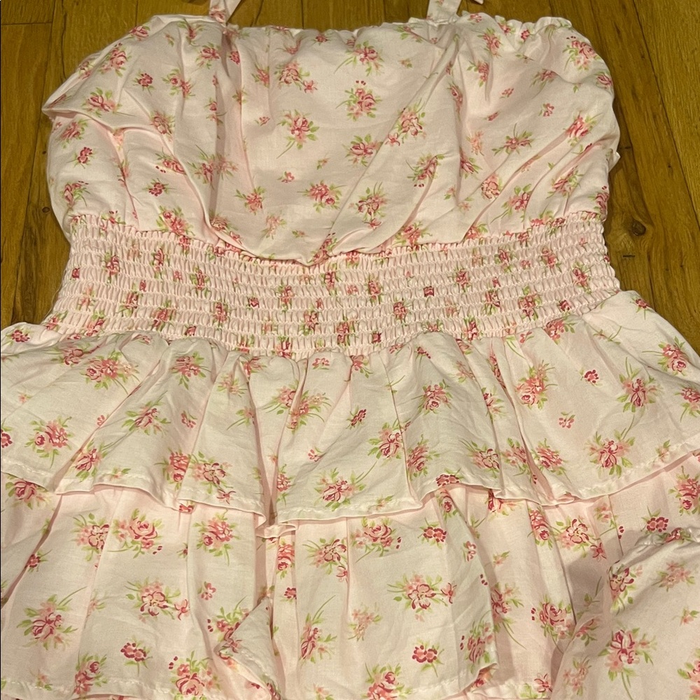 Pink Floral Ruffle Dresses - Picture 2 of 6